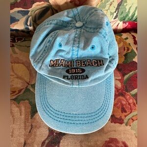 MIAMI BEACH 1915 Florida FL Beach HAT Aqua Blue Brand 777 Lucky